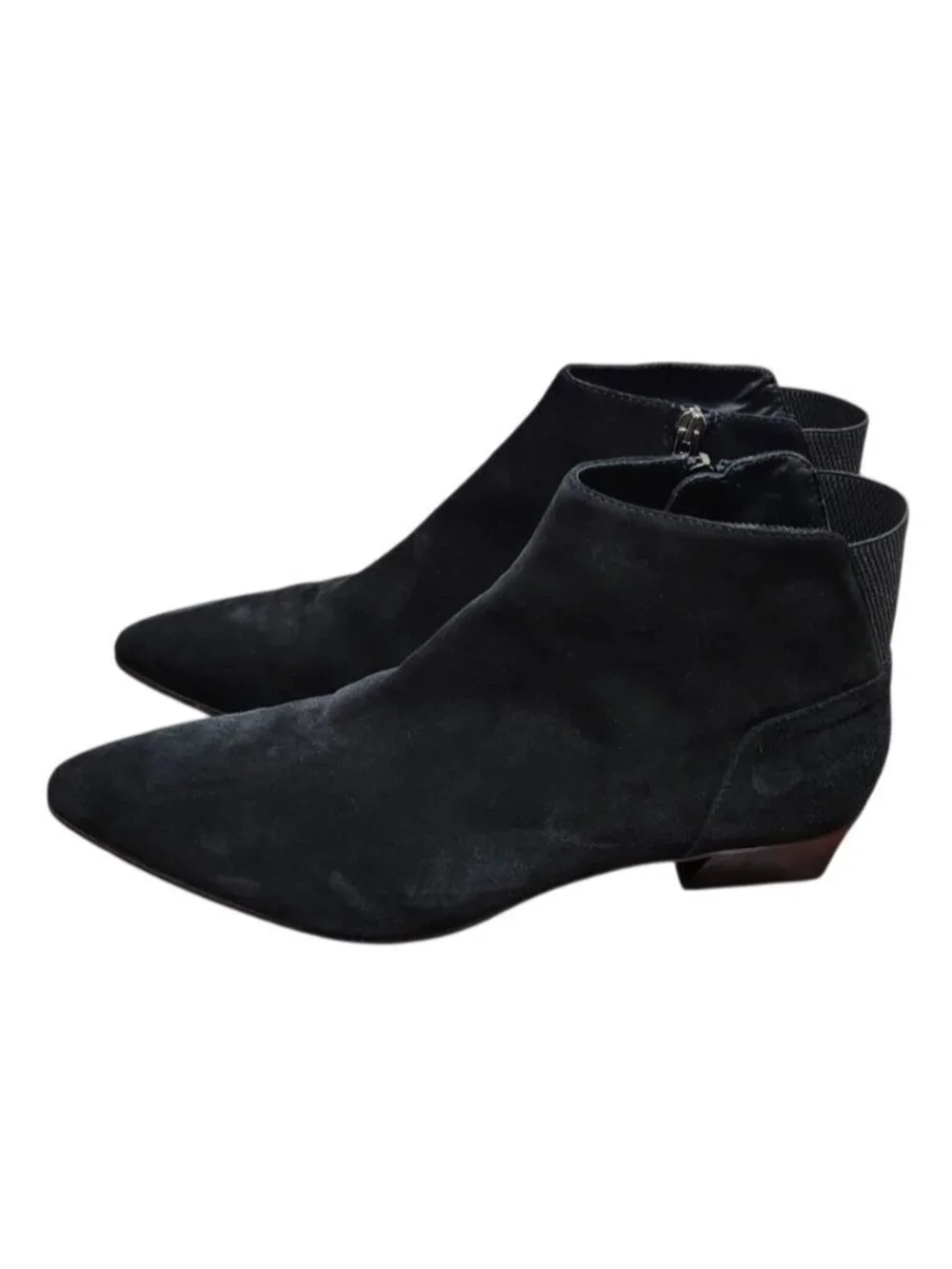 Aquatalia Fuoco Black Suede Pointed Toe Ankle Boots Women Size 13 Italy - Picture 7 of 11